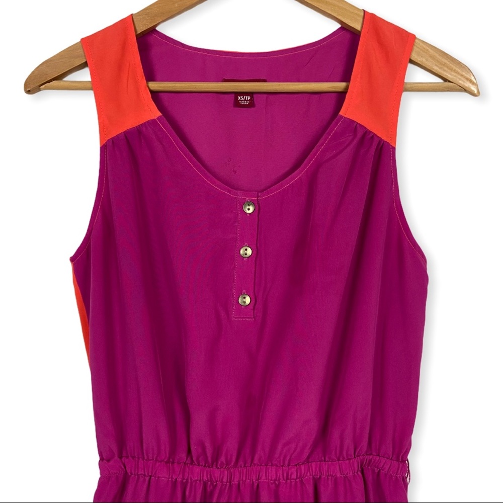 Merona Color Block Elastic Waist Dress XS Pink Orange - Picture 6 of 6